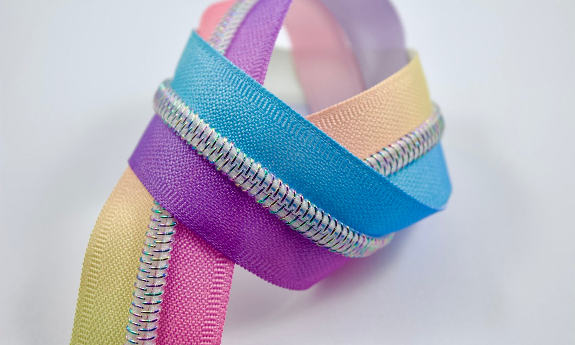 Unicorn iridescent Teeth #5 Zipper Tape | 2 Yards