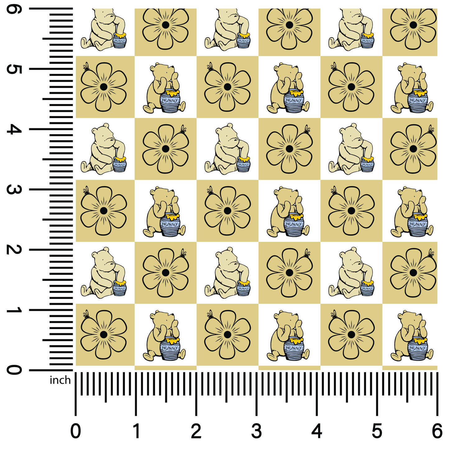 Classic Pooh Checkers | 18" Vinyl Roll