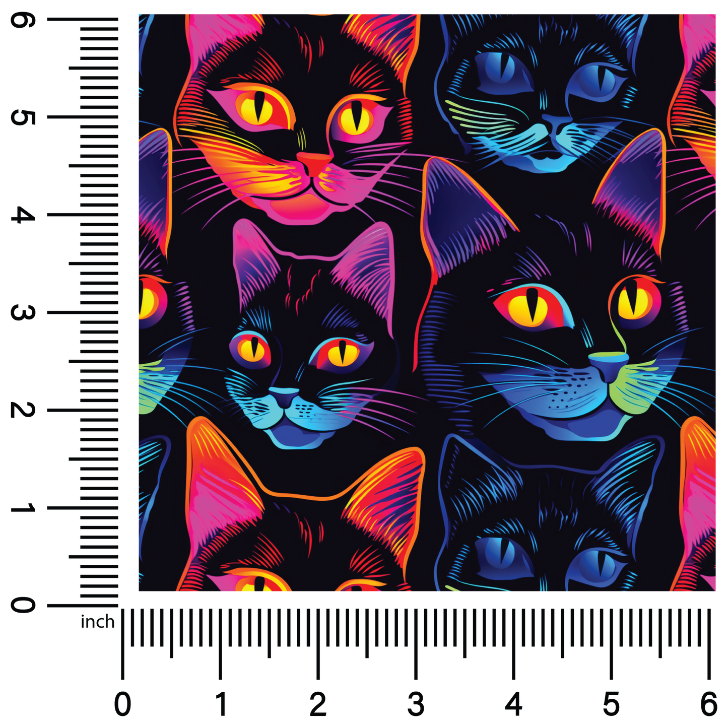 Neon Cats | 18" Vinyl Roll