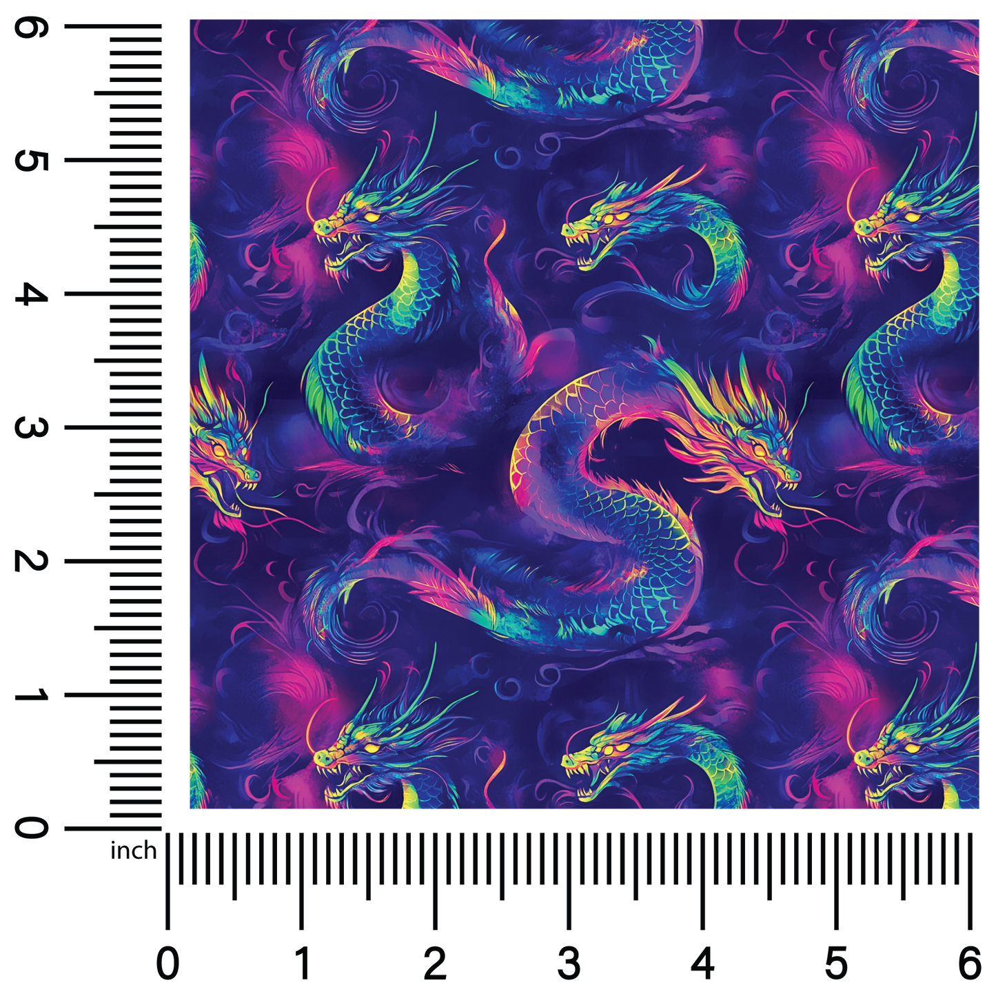Neon Dragons | 18" Vinyl Roll