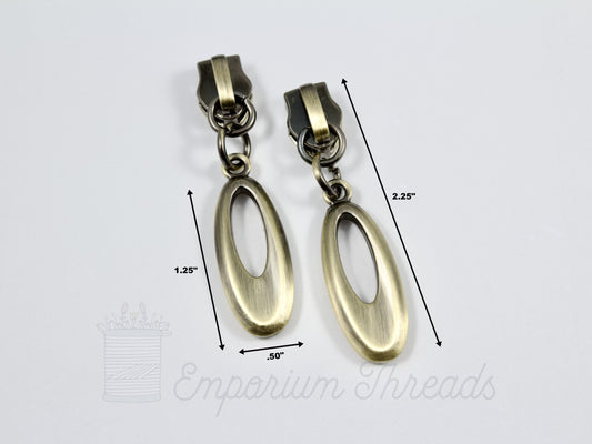 #5 Dangle Oval Zipper Pulls | Pack of 2