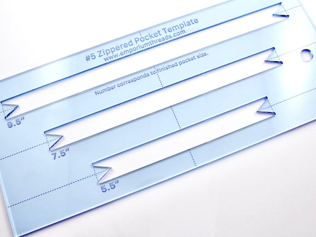 #5 Zipper Pocket Template