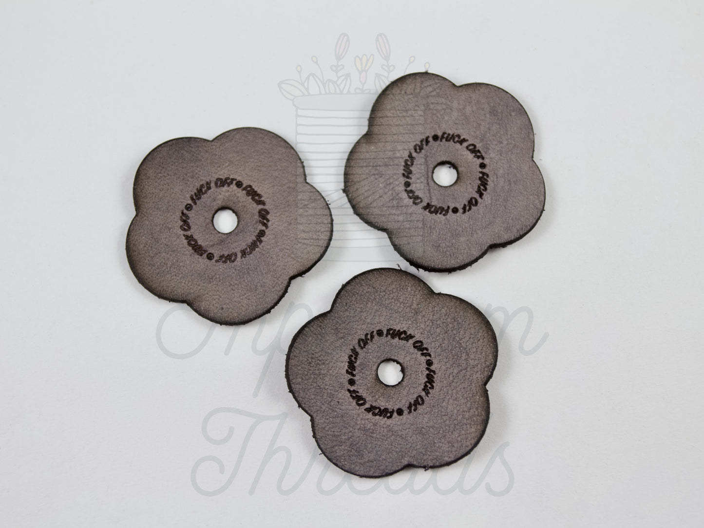 Adult Sweary Rivet on Flowers in Leather Add on