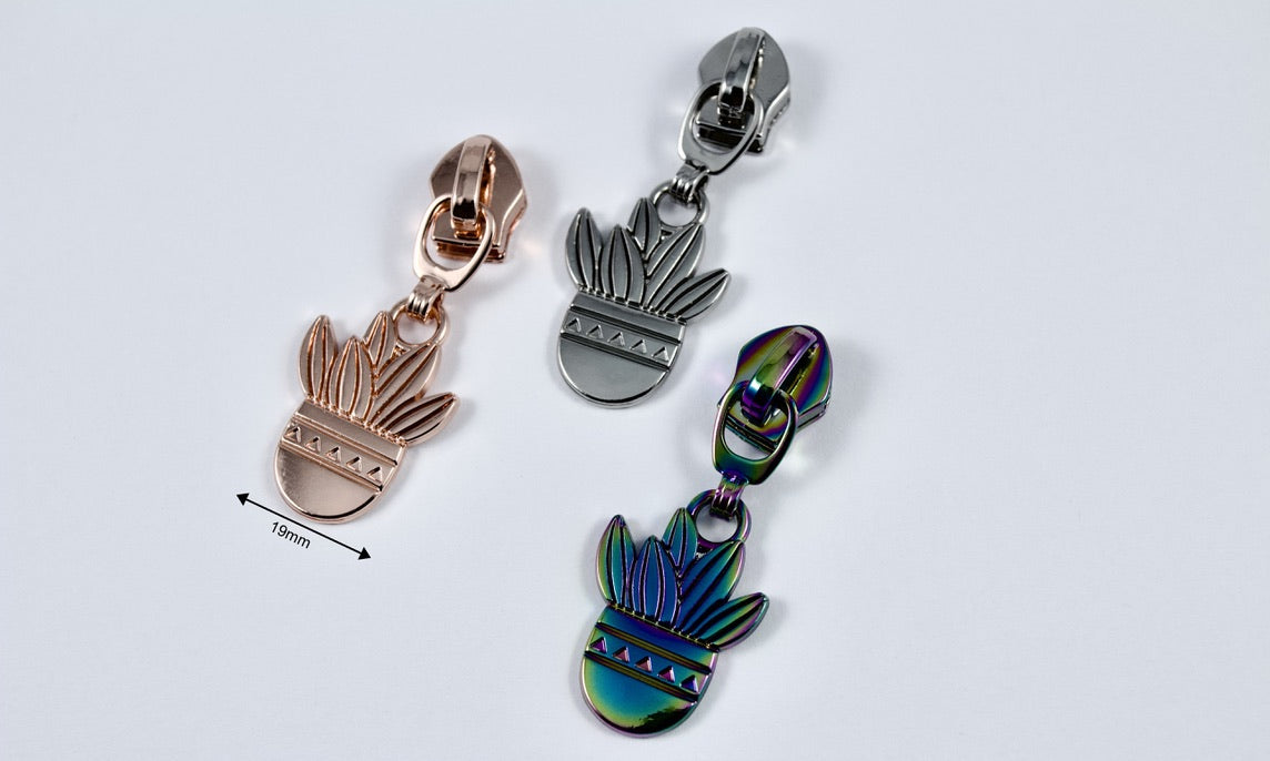 #5 Potted Cactus Zipper Pulls | Pack of 2