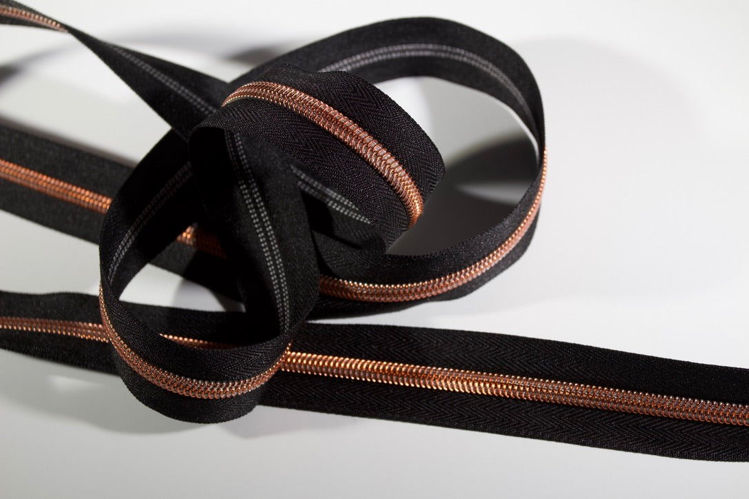 Copper #5 Zipper Tape | 2 yards