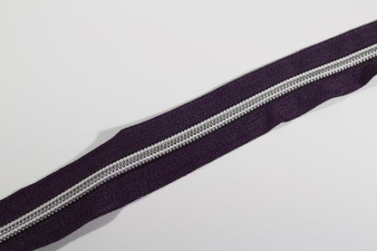 Silver #5 Zipper tape | 2 yards | Various colors