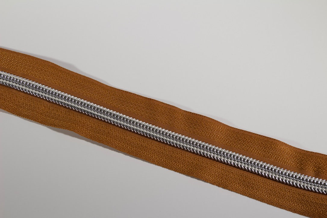 Silver #5 Zipper tape | 2 yards | Various colors