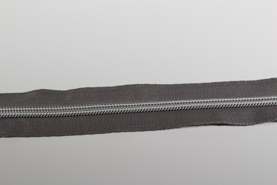 Silver #5 Zipper tape | 2 yards | Various colors