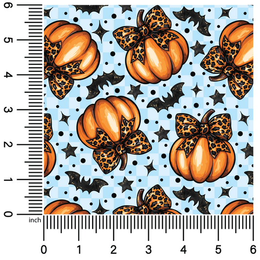 Bat Pumpkins Blue | 18" Vinyl Roll