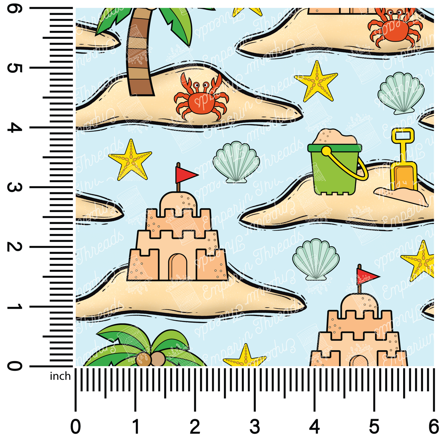 Beach Icons | 18" Vinyl Roll