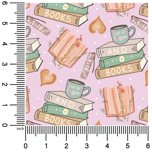 Books and Coffee | 18" Vinyl Roll