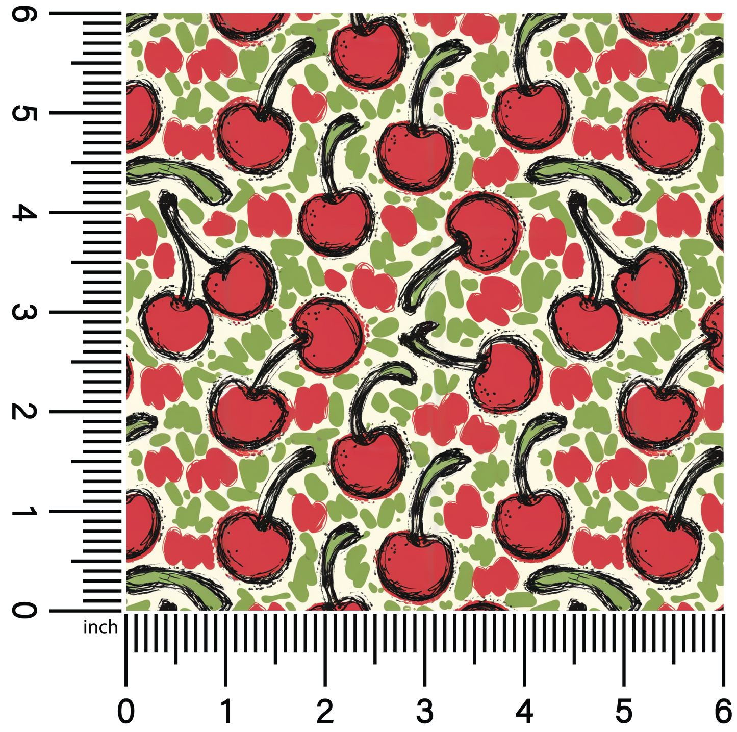 Doodle Cherries | 18" Vinyl Roll