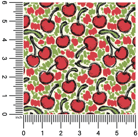 Doodle Cherries | 18" Vinyl Roll