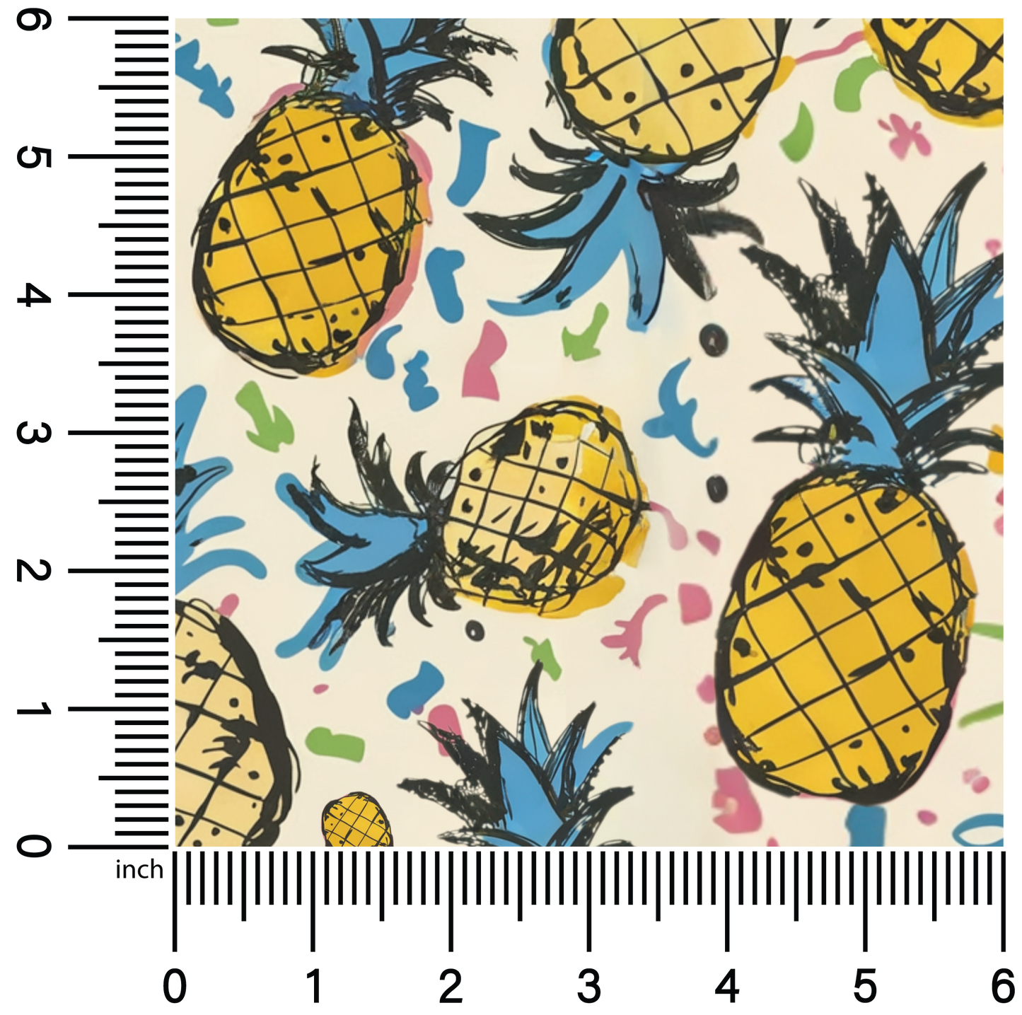 Doodle Pineapples | 18" Vinyl Roll