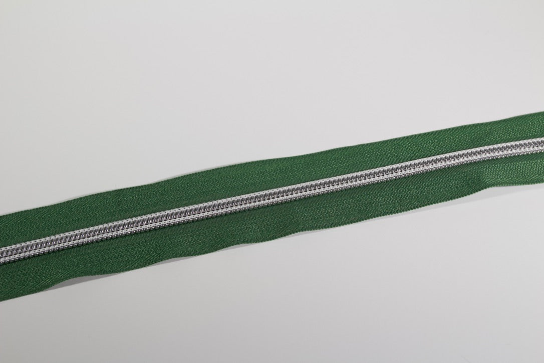 Silver #5 Zipper tape | 2 yards | Various colors