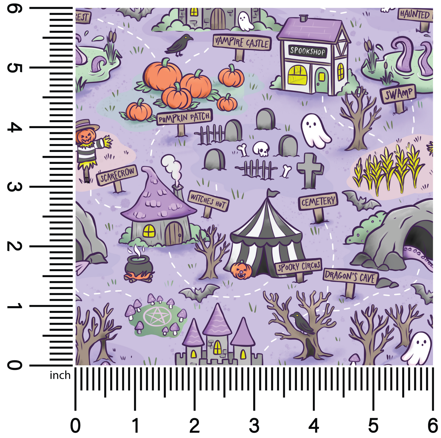 Halloween Map | 18" Vinyl Roll