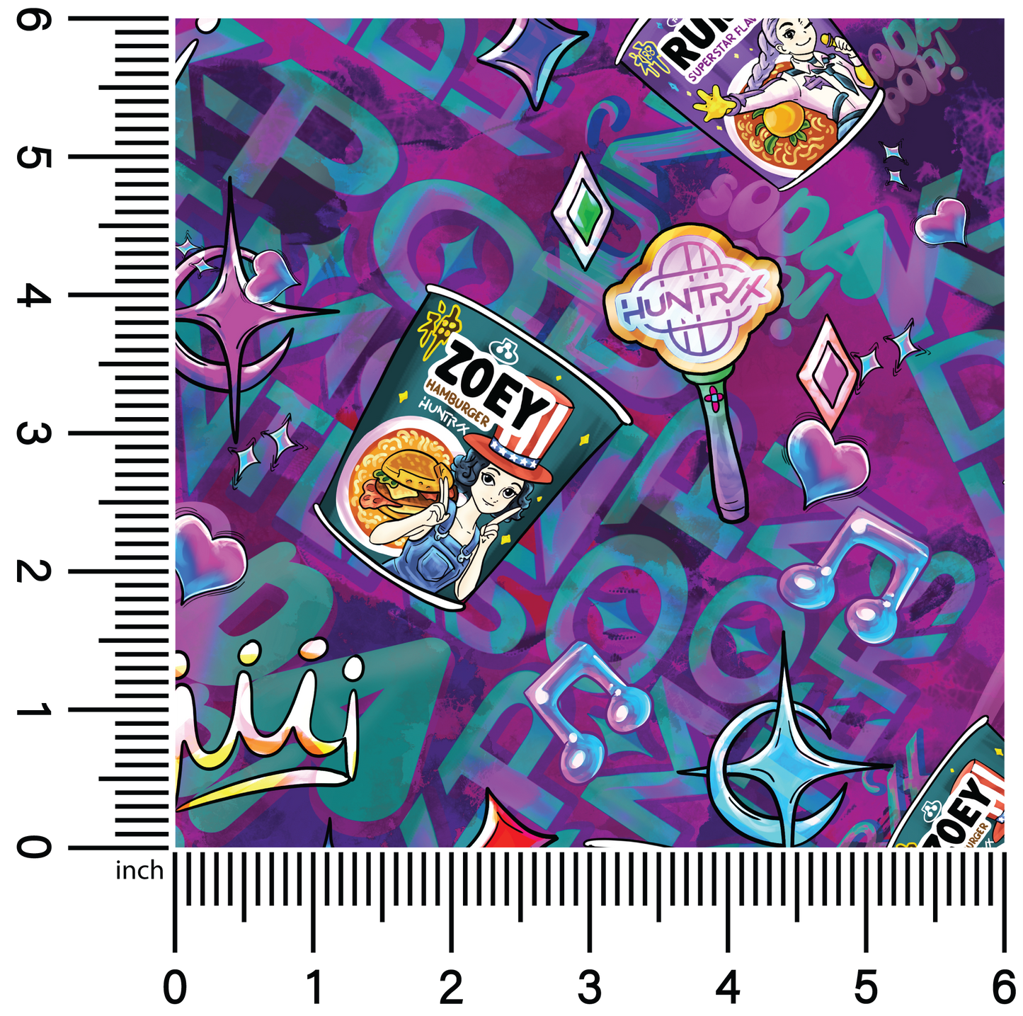 KPop Ramen Hunters Dark | 18" Vinyl Roll