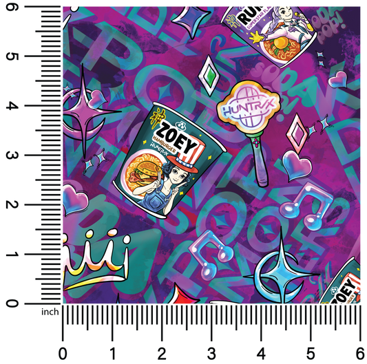 KPop Ramen Hunters Dark | 18" Vinyl Roll