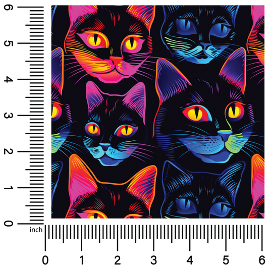 Neon Cats | 18" Vinyl Roll