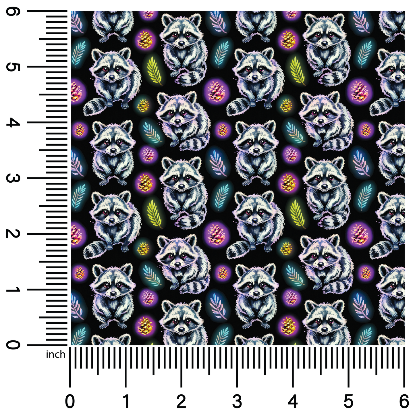 Neon Racoons | 18" Vinyl Roll