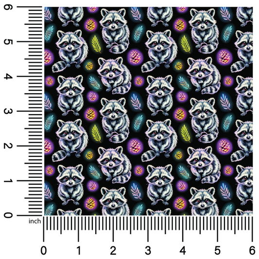 Neon Racoons | 18" Vinyl Roll