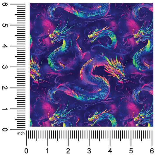 Neon Dragons | 18" Vinyl Roll