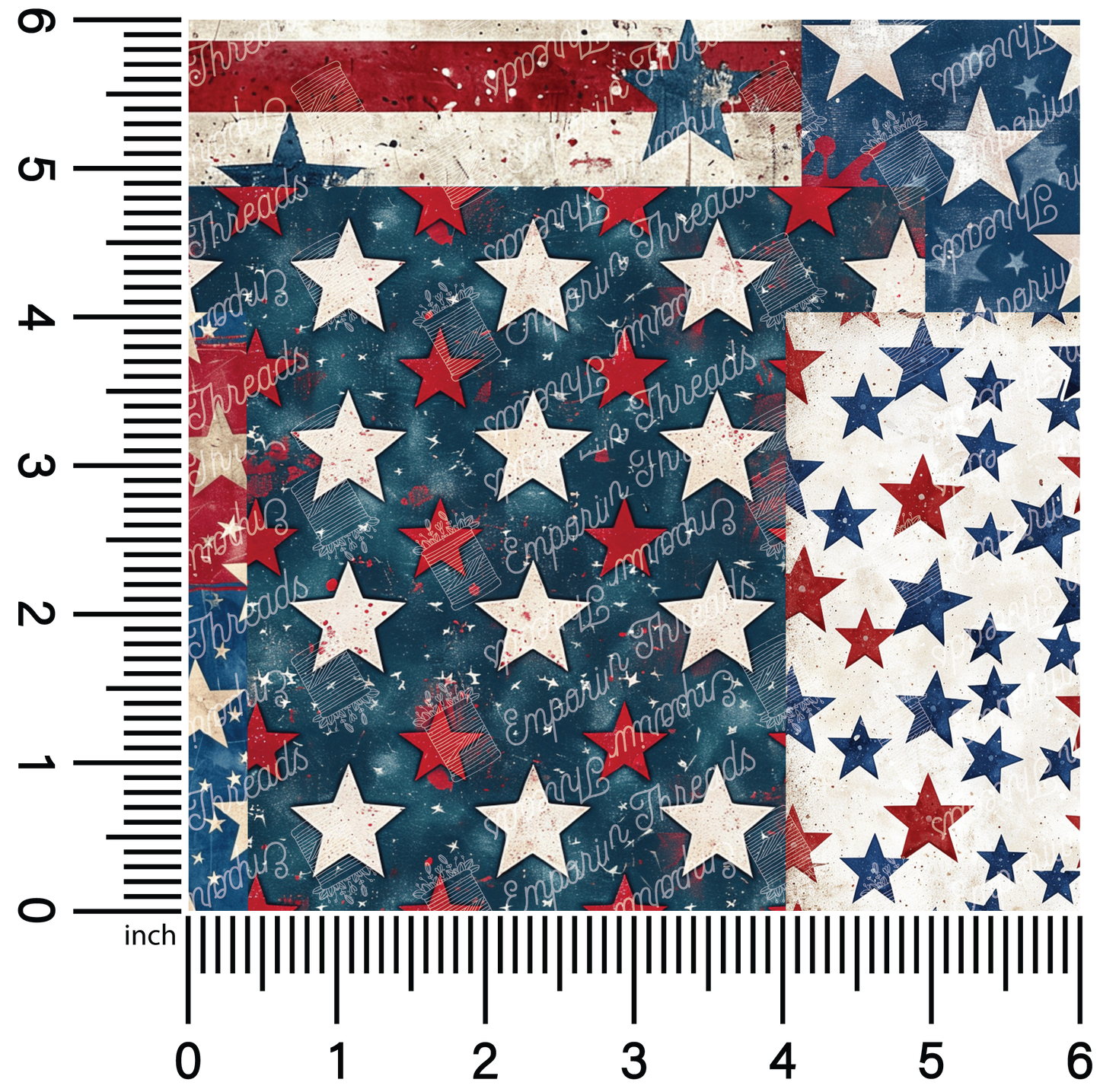 Star & Stripe Patchwork | 18" Vinyl Roll