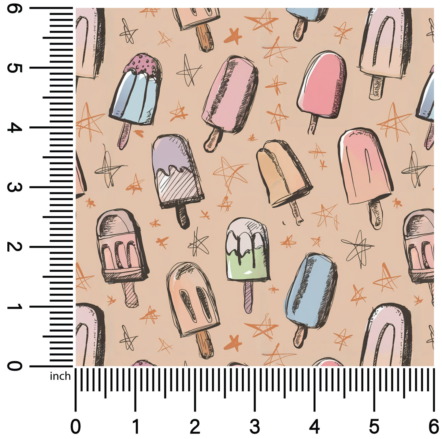 Sketchy Popsicles | 18" Vinyl Roll