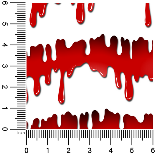 White and Red Horror Drips | 18" Vinyl Roll