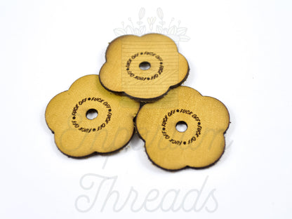 Adult Sweary Rivet on Flowers in Leather Add on
