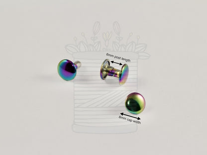 8mm Double Cap Rivets | Pack of 30