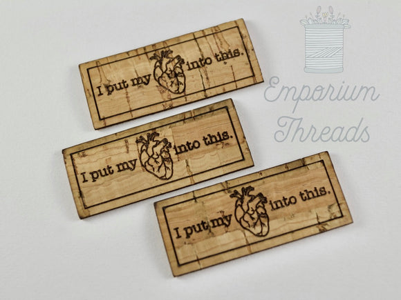 I Put My Anatomical Heart into This on Cork Mini Tags
